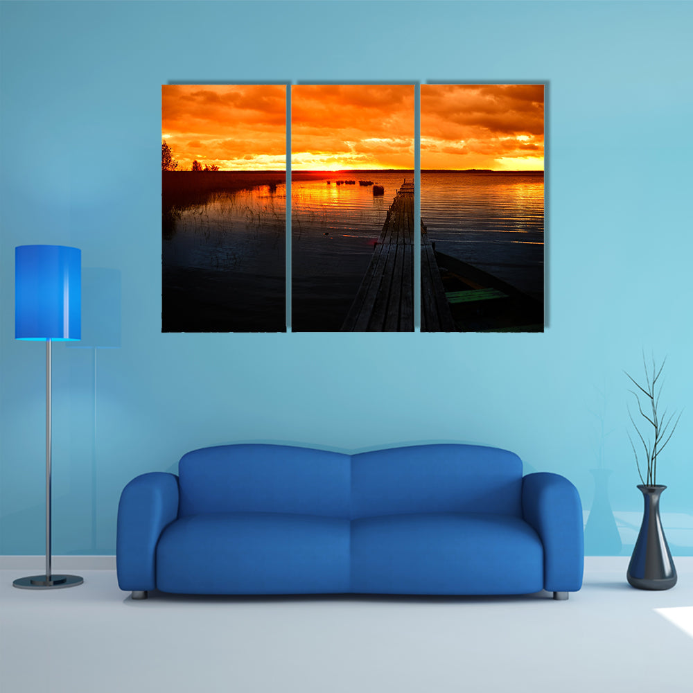 The Beauty Of The Pier At Sunset Multi Panel Canvas Wall Art