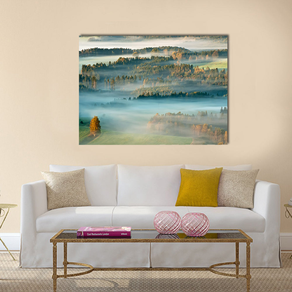 Sunrise in a beautiful mountain of Czech-Saxony Switzerland multi panel canvas wall art