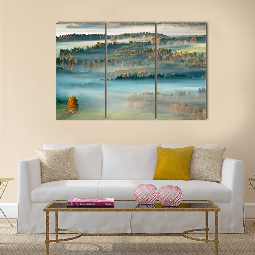 Sunrise in a beautiful mountain of Czech-Saxony Switzerland multi panel canvas wall art