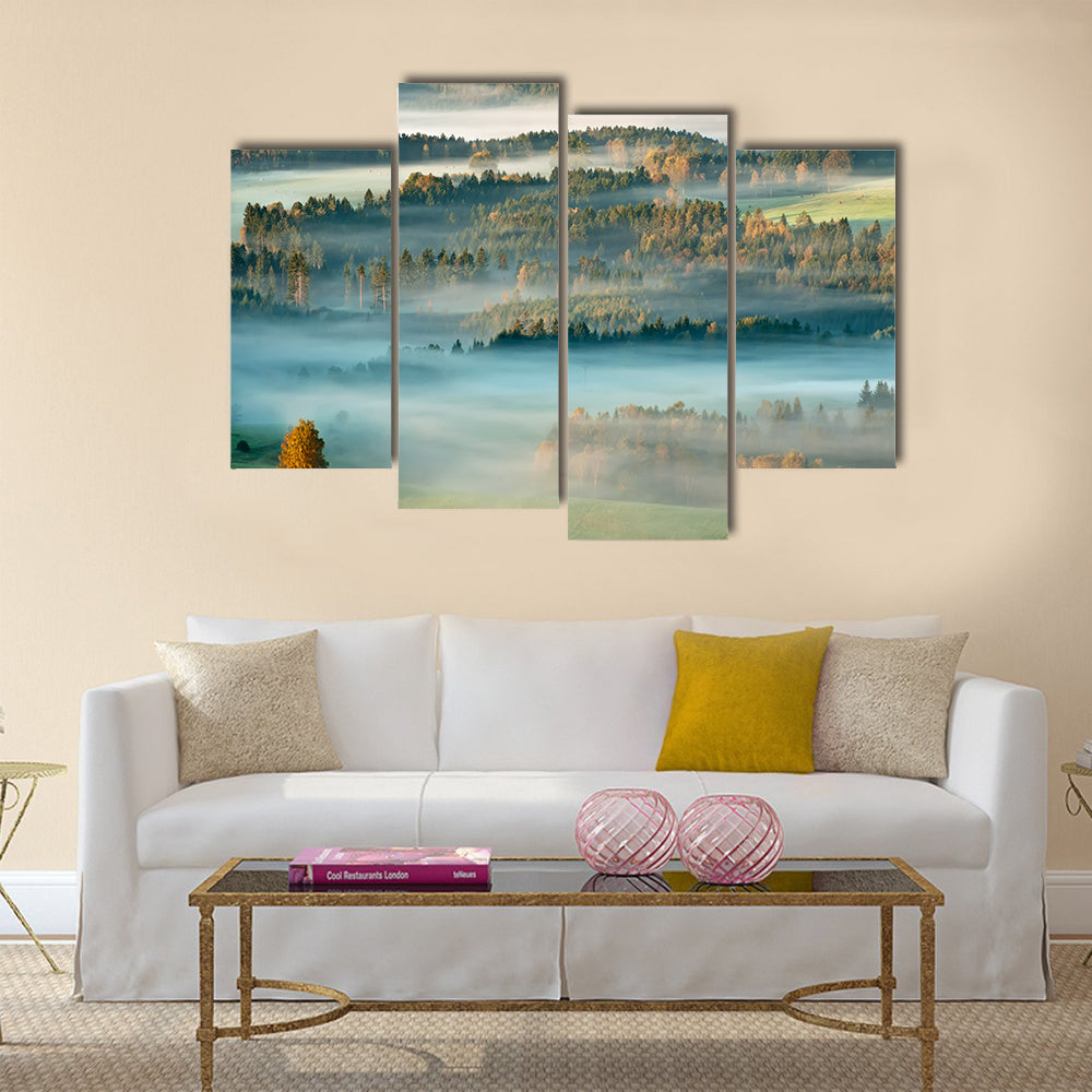 Sunrise in a beautiful mountain of Czech-Saxony Switzerland multi panel canvas wall art