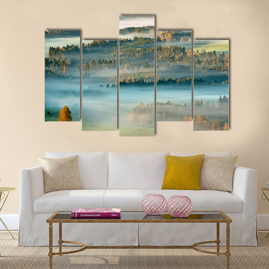 Sunrise in a beautiful mountain of Czech-Saxony Switzerland multi panel canvas wall art