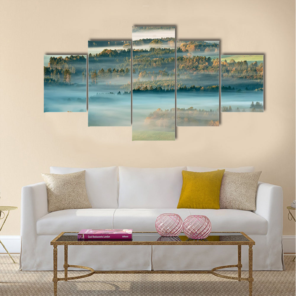 Sunrise in a beautiful mountain of Czech-Saxony Switzerland multi panel canvas wall art