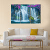 Beautiful Blue Waterfall in Hawaii Multi Panel Canvas Wall Art