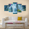 Beautiful Blue Waterfall in Hawaii Multi Panel Canvas Wall Art