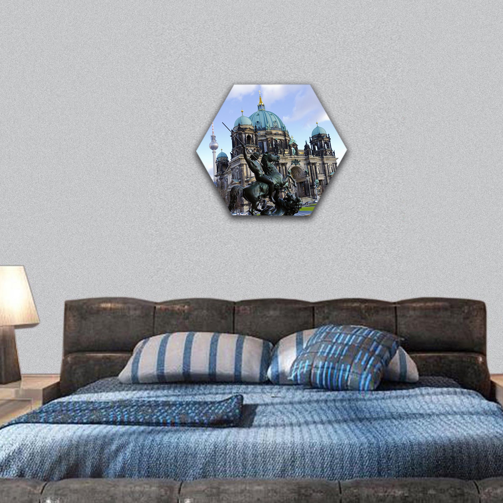 Majestic view of Berliner Dom hexagonal canvas wall art