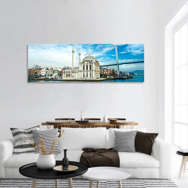 Ortakoy mosque panoramic canvas wall art