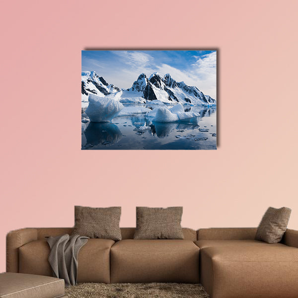 Beautiful snow-capped mountains against the blue sky wall art