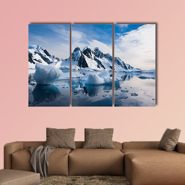 Beautiful snow-capped mountains against the blue sky wall art