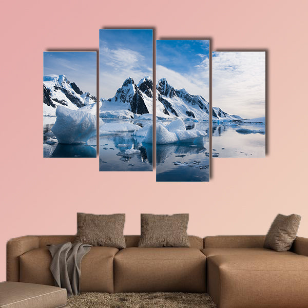 Beautiful snow-capped mountains against the blue sky wall art