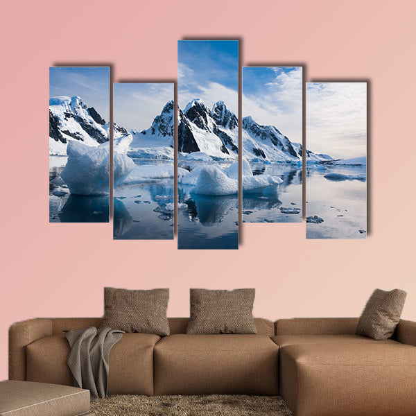 Beautiful snow-capped mountains against the blue sky wall art