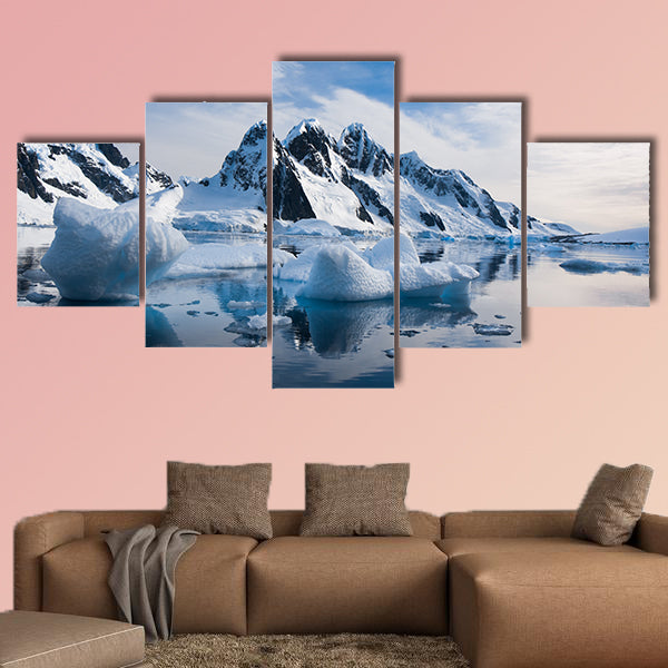 Beautiful snow-capped mountains against the blue sky wall art