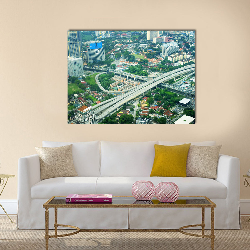 Aeial view of Kuala Lumpur. Malaysia multi panel canvas wall art