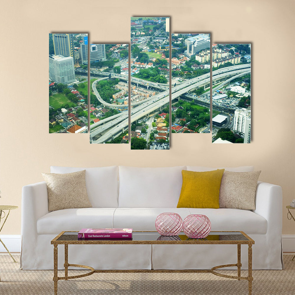 Aeial view of Kuala Lumpur. Malaysia multi panel canvas wall art