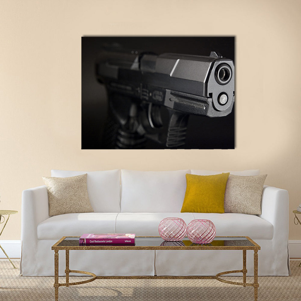 Close Up of pistol  multi panel canvas wall art