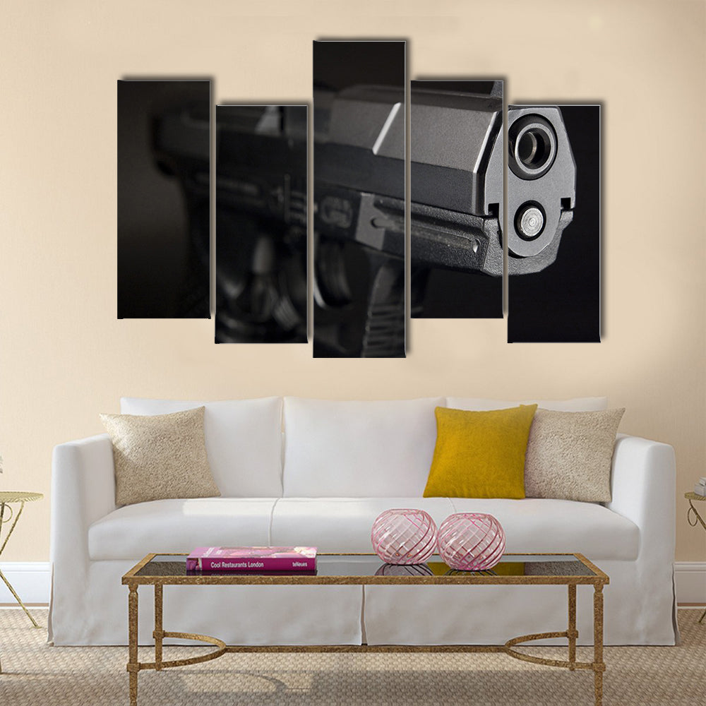 Close Up of pistol  multi panel canvas wall art