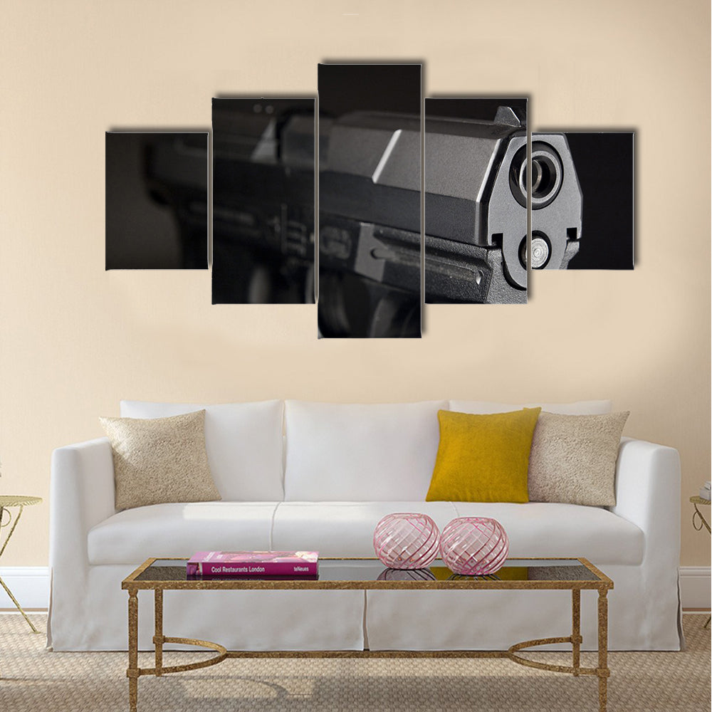 Close Up of pistol  multi panel canvas wall art