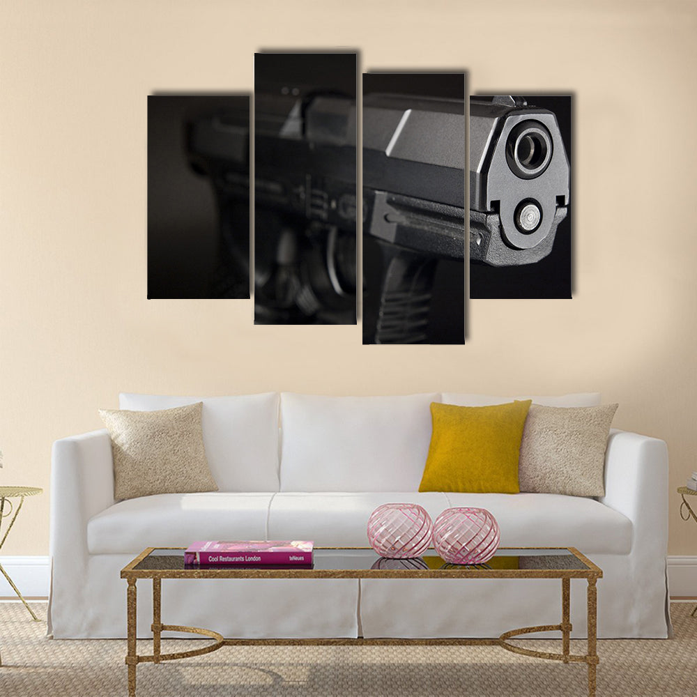 Close Up of pistol  multi panel canvas wall art