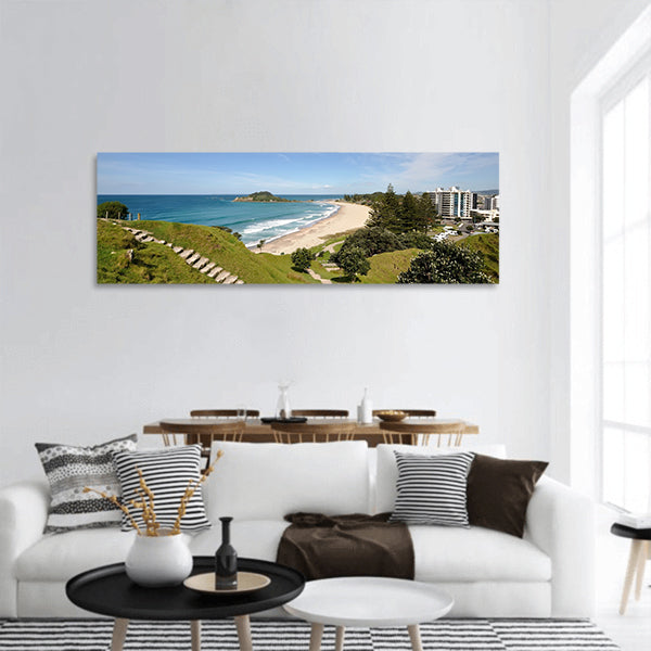 Summit track of Mount Maunganui, Tauranga, New Zealand panoramic canvas wall art