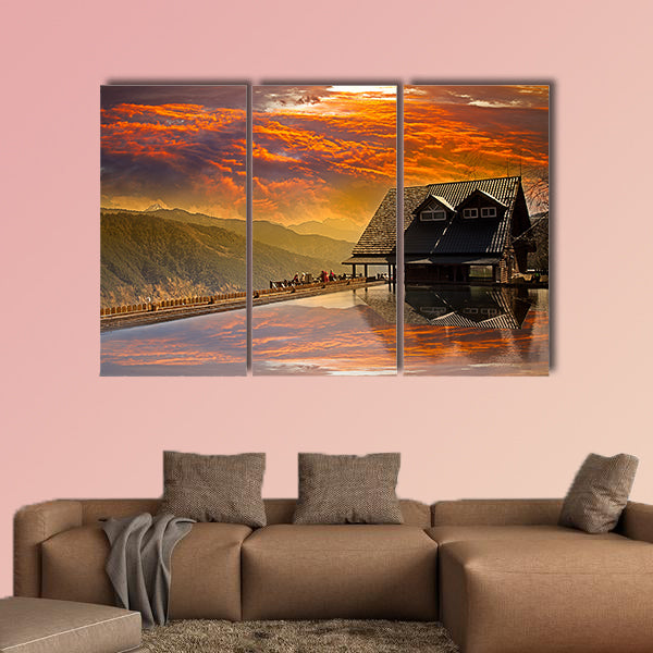 Snow Mountain trailhead huts, Taichung, Taiwan multi panel canvas wall artv