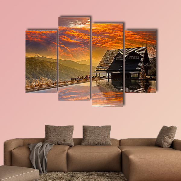 Snow Mountain trailhead huts, Taichung, Taiwan multi panel canvas wall artv