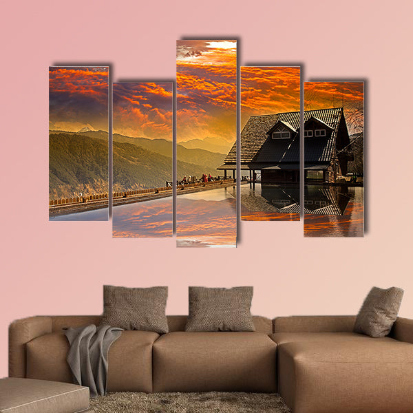 Snow Mountain trailhead huts, Taichung, Taiwan multi panel canvas wall artv