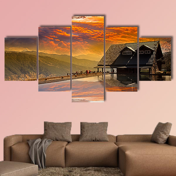 Snow Mountain trailhead huts, Taichung, Taiwan multi panel canvas wall artv
