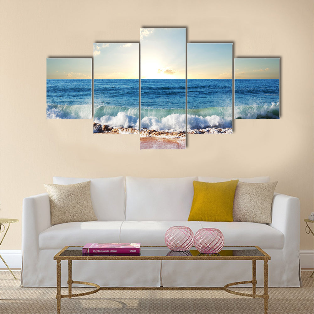 Sea sunset in Olympic Park coast Multi Panel Canvas Wall Art