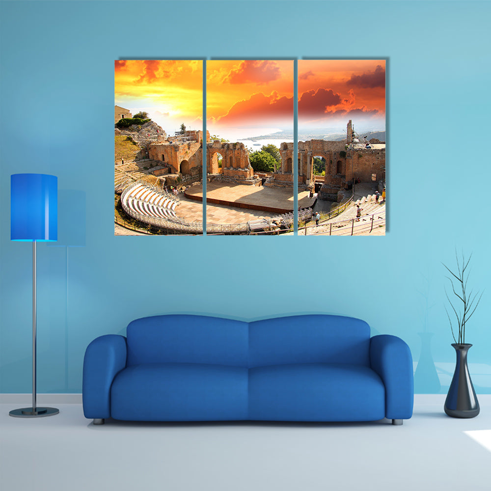 Taormina Theater in Sicily Italy multi panel canvas wall art