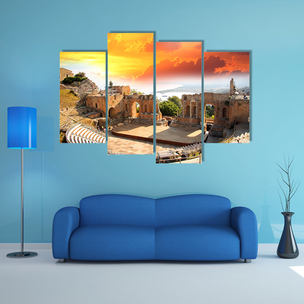 Taormina Theater in Sicily Italy multi panel canvas wall art