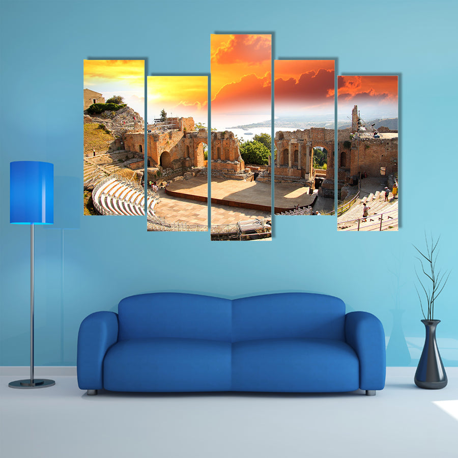 Taormina Theater in Sicily Italy multi panel canvas wall art