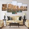 Residential buildings and empty Marina Multi panel canvas wall art