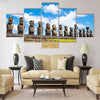 Moais in Ahu Tongariki, Easter island (Chile) Multi panel canvas wall art