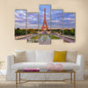 Eiffel tower at cloudy sunset Multi panel canvas wall art