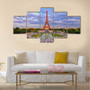 Eiffel tower at cloudy sunset Multi panel canvas wall art