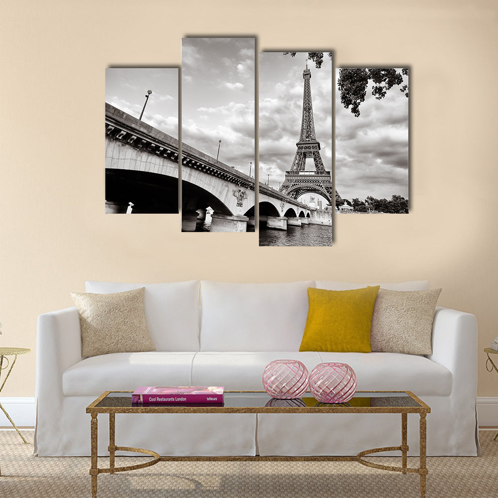 Eiffel tower view from Seine river Multi panel canvas wall art