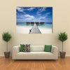 Luxury hotel in tropical island with white sand beach, multi panel canvas wall art