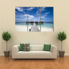 Luxury hotel in tropical island with white sand beach, multi panel canvas wall art