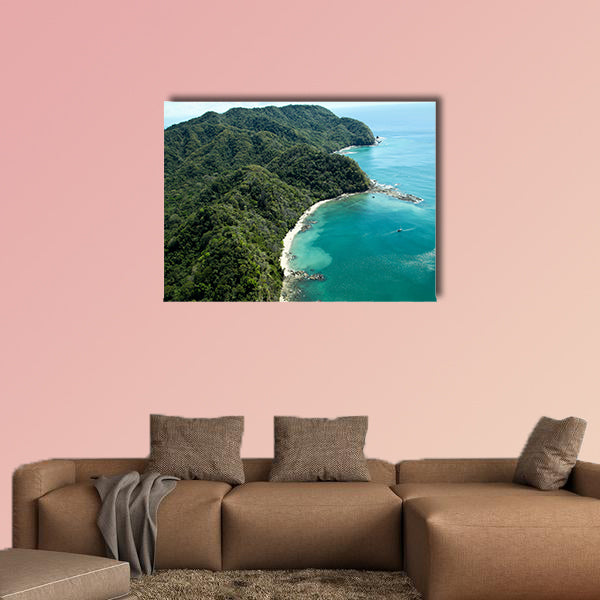 Lush jungle covered mountains stretch out multi panel canvas wall art