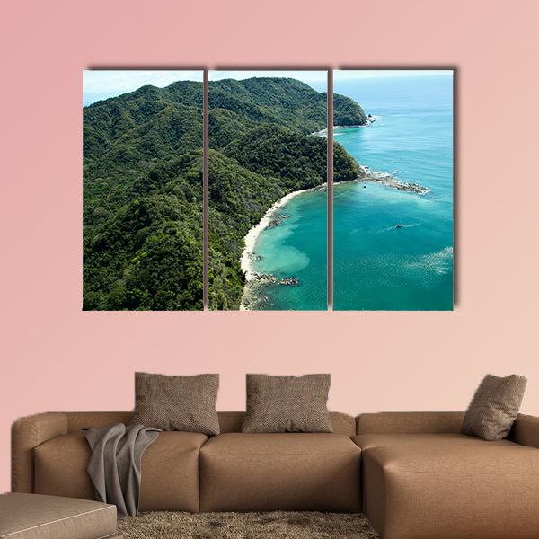 Lush jungle covered mountains stretch out multi panel canvas wall art