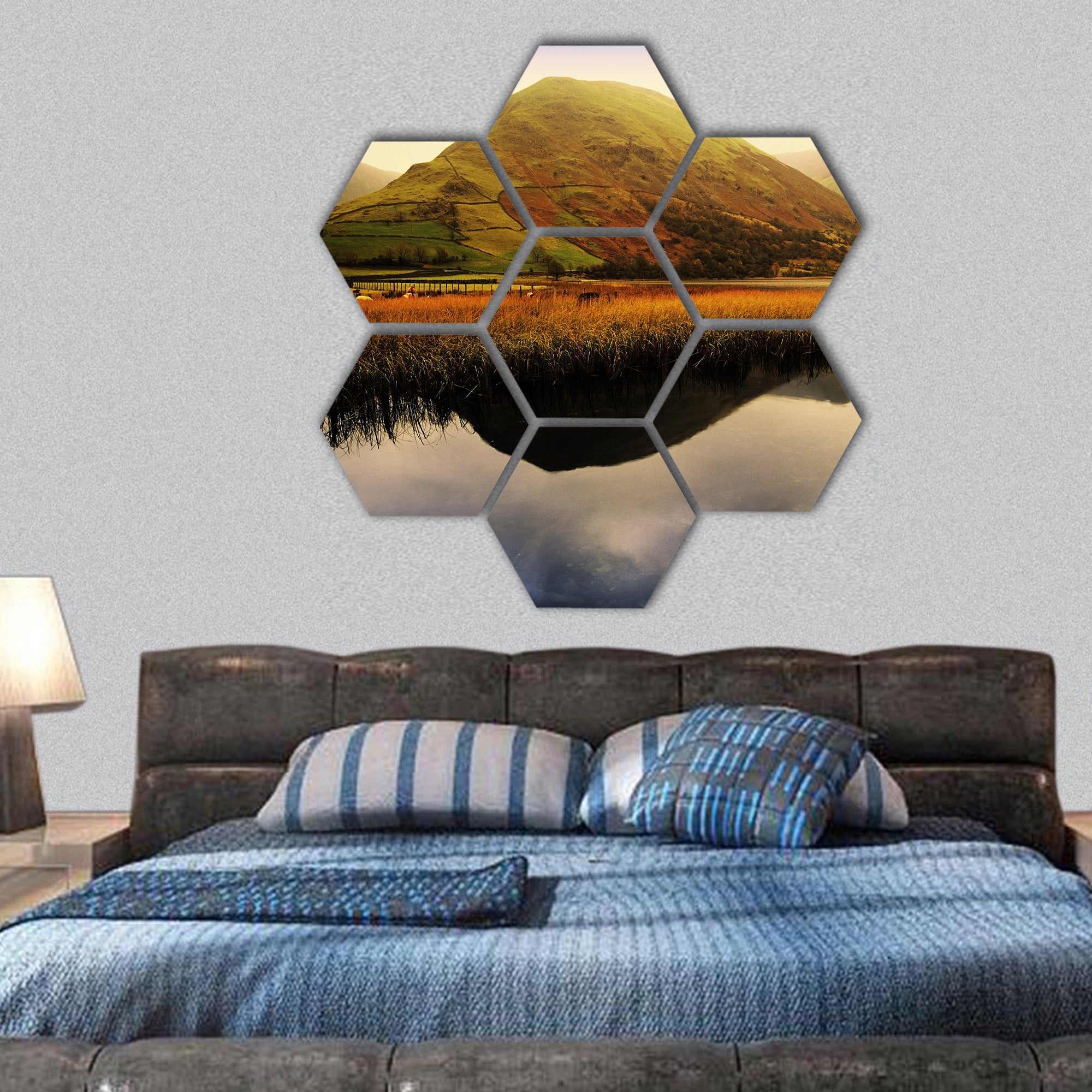 lake district national park Cumbria England UK hexagonal canvas wall art