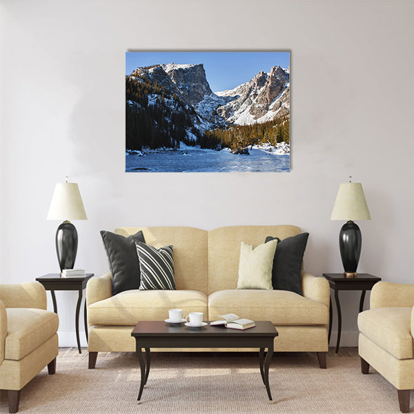 Emerald lake in rocky mountains national park multi panel canvas wall art