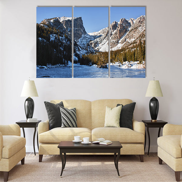 Emerald lake in rocky mountains national park multi panel canvas wall art