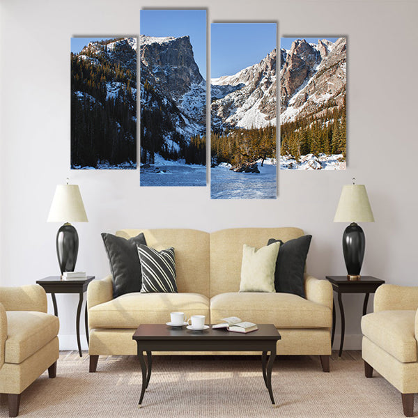 Emerald lake in rocky mountains national park multi panel canvas wall art