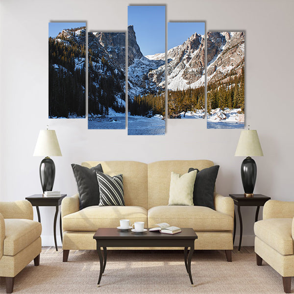 Emerald lake in rocky mountains national park multi panel canvas wall art