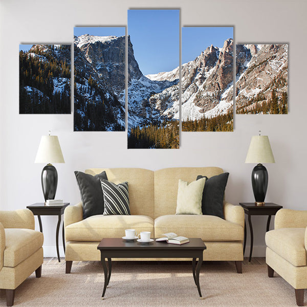 Emerald lake in rocky mountains national park multi panel canvas wall art