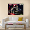 Tower bridge with firework, celebration of the New Year in London, UK Multi panel canvas wall art