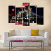 Tower bridge with firework, celebration of the New Year in London, UK Multi panel canvas wall art