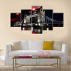 Tower bridge with firework, celebration of the New Year in London, UK Multi panel canvas wall art