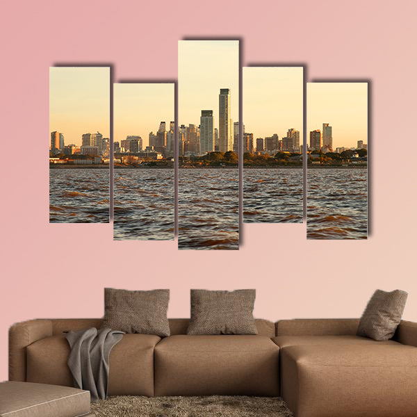 The skyline of Buenos Aires, Argentina multi panel canvas wall art
