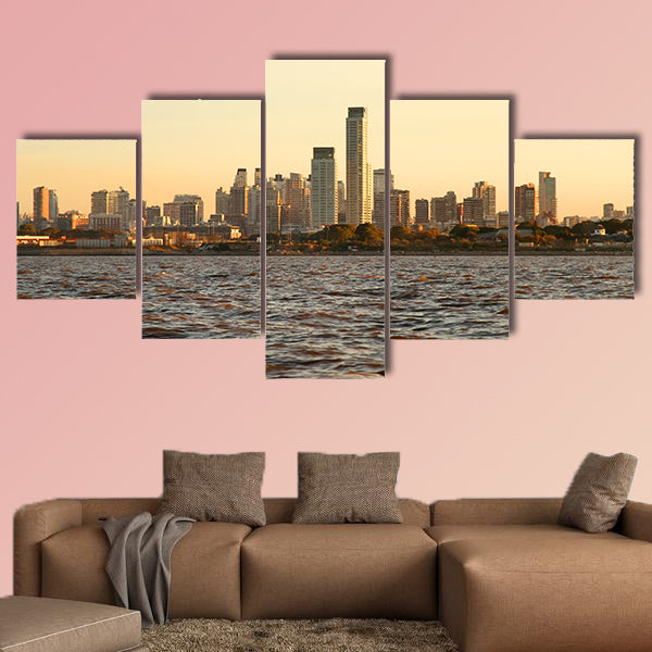 The skyline of Buenos Aires, Argentina multi panel canvas wall art